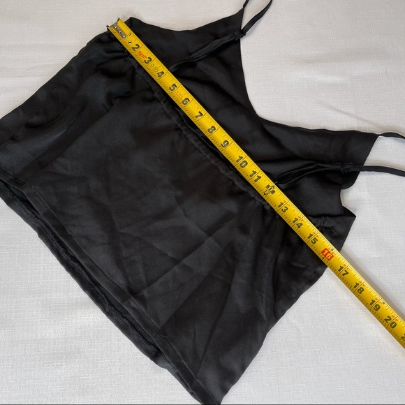 BOOHOO cropped cami silky satin feel sexy black 6 - Picture 4 of 7